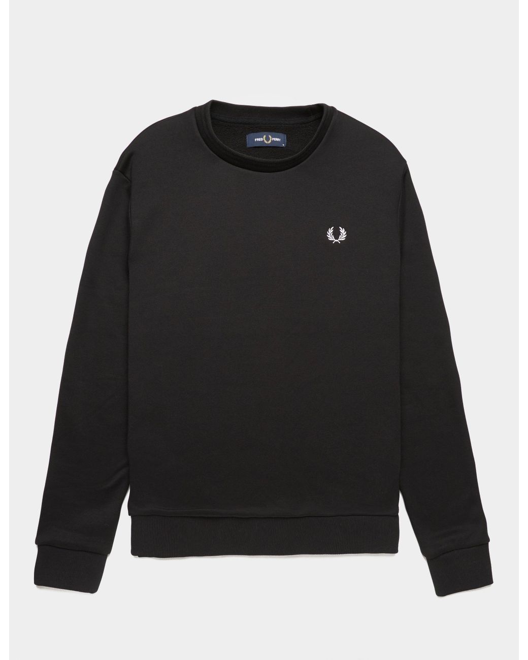 Fred Perry Cotton Back Print Sweatshirt Black for Men | Lyst
