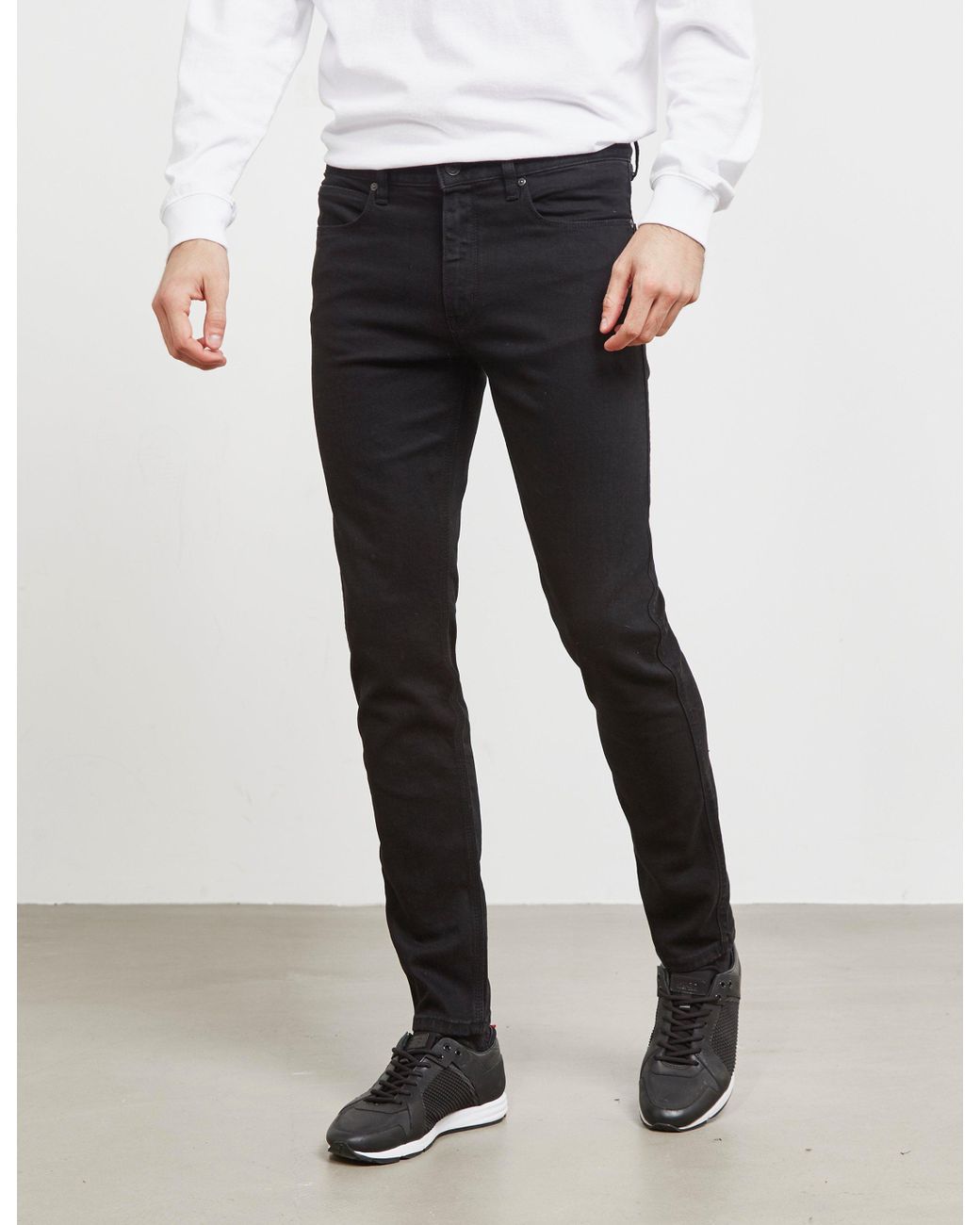 HUGO Denim 734 Skinny Jeans Black for Men | Lyst UK