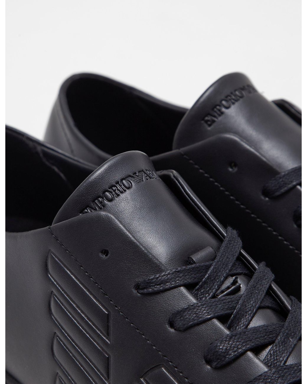 ea7 logo embossed trainers