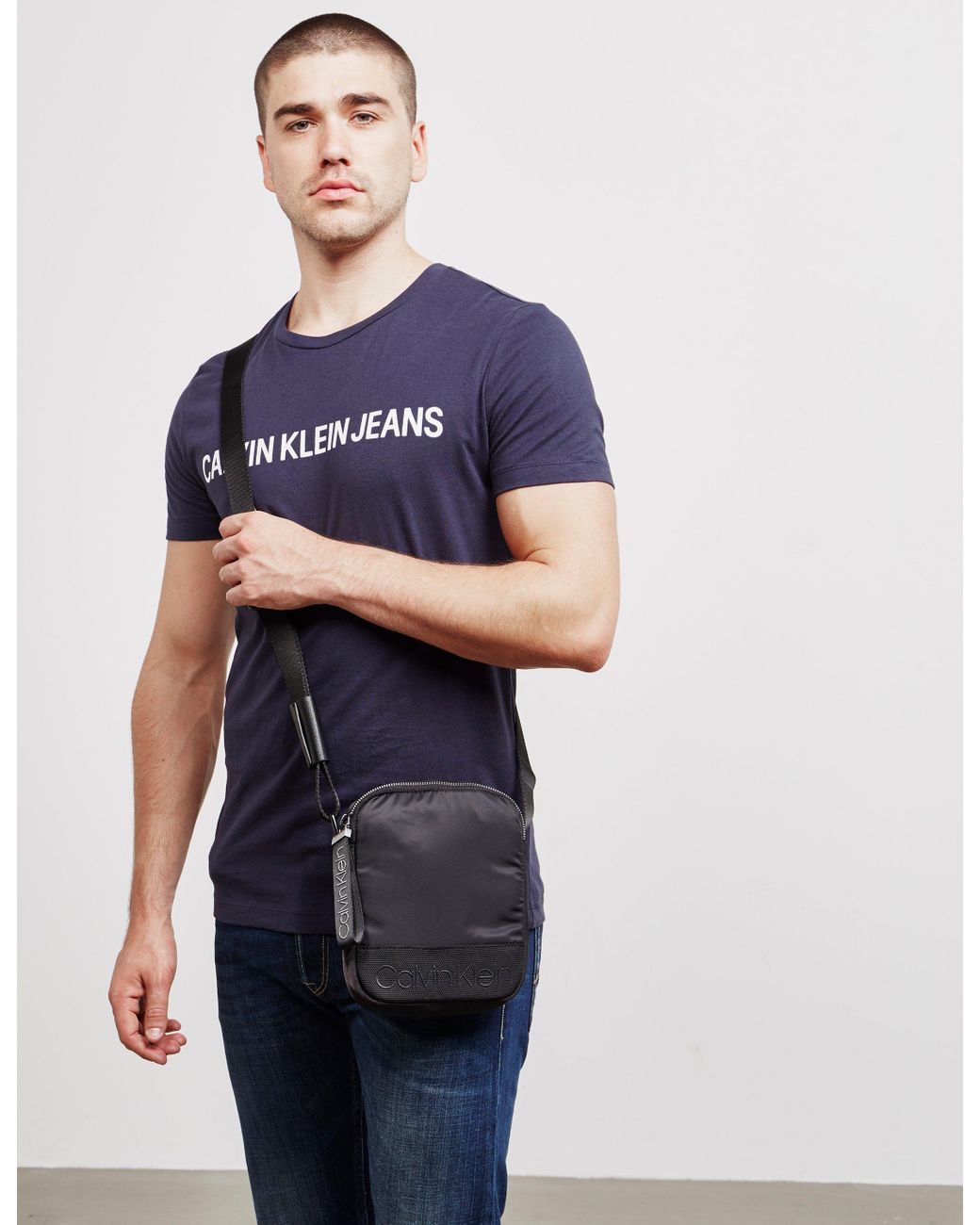 Calvin Klein Mens Mini Crossbody Bag Black for Men | Lyst UK