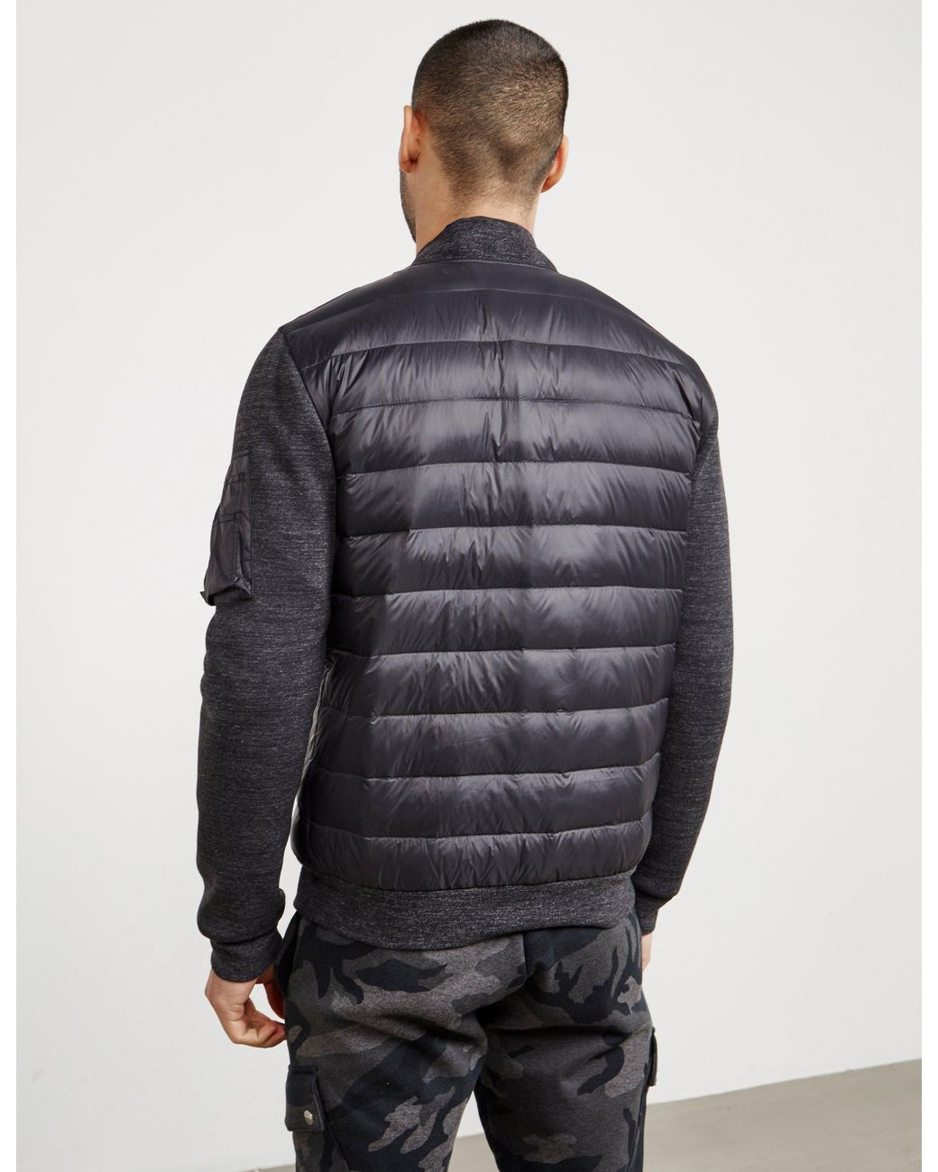 Polo Ralph Lauren Mens Hybrid Bomber Padded Jacket Black for Men | Lyst