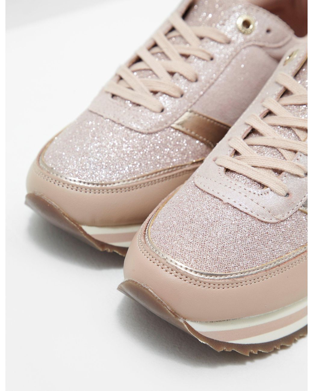 Tommy Hilfiger Leather Metallic Retro Trainers Pink | Lyst