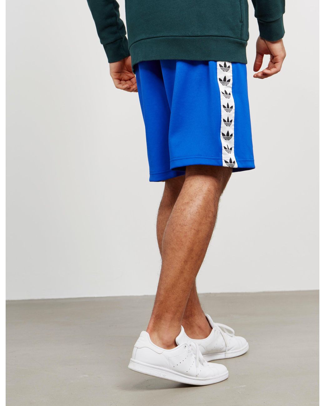adidas Originals Synthetic Mens Tape Shorts Blue/blue for Men | Lyst