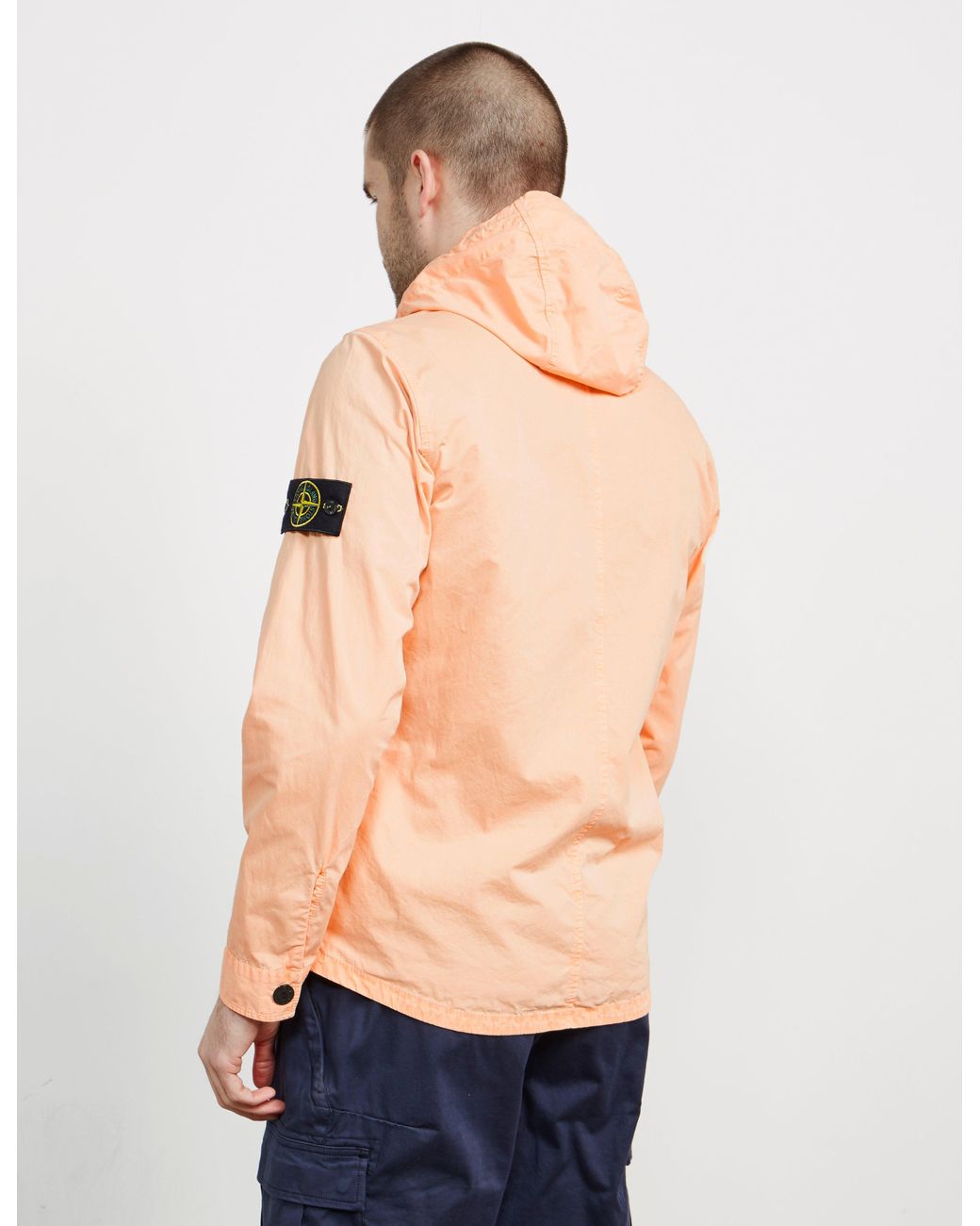 peach stone island overshirt
