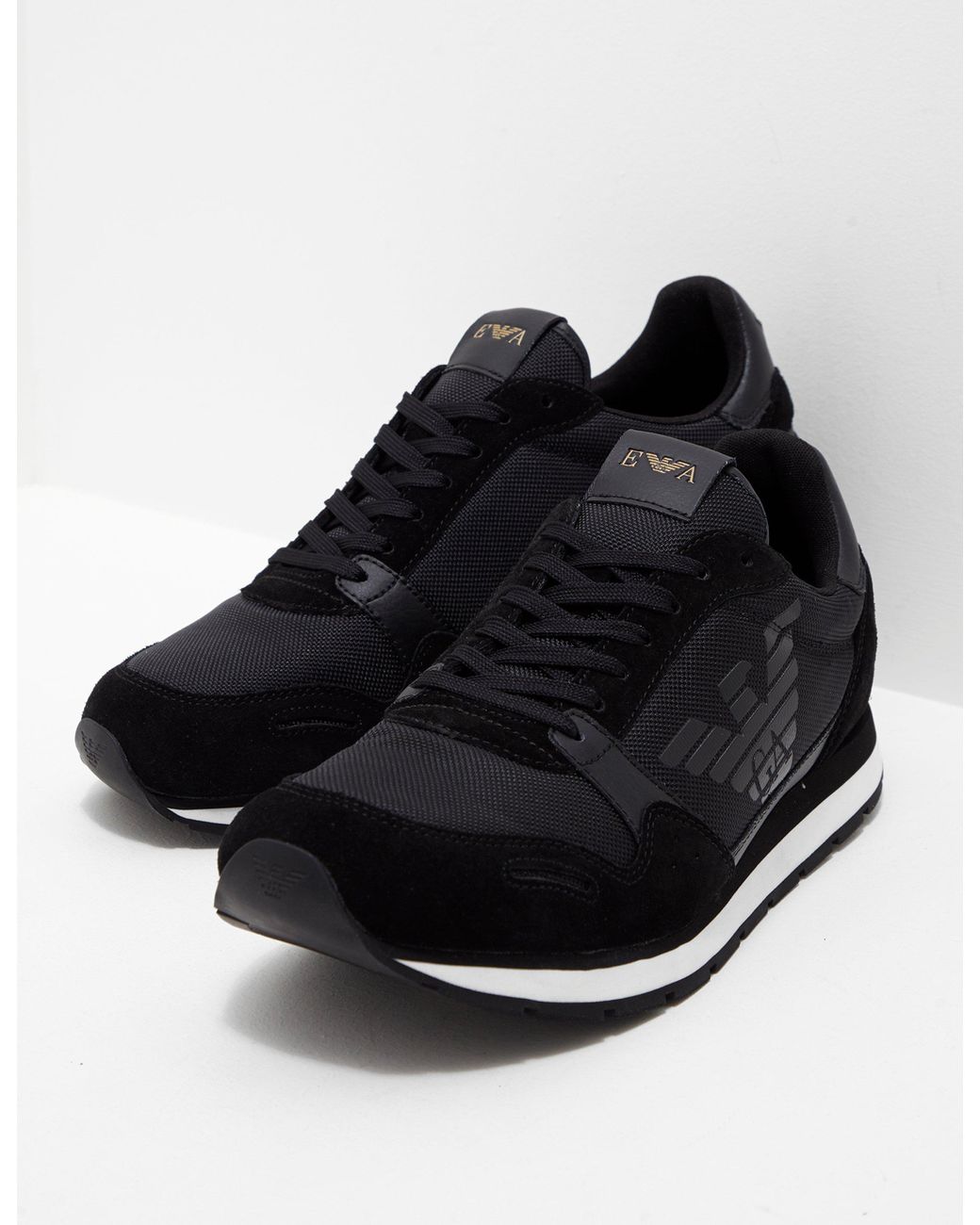 Emporio Armani Mens Zone Trainers Black 