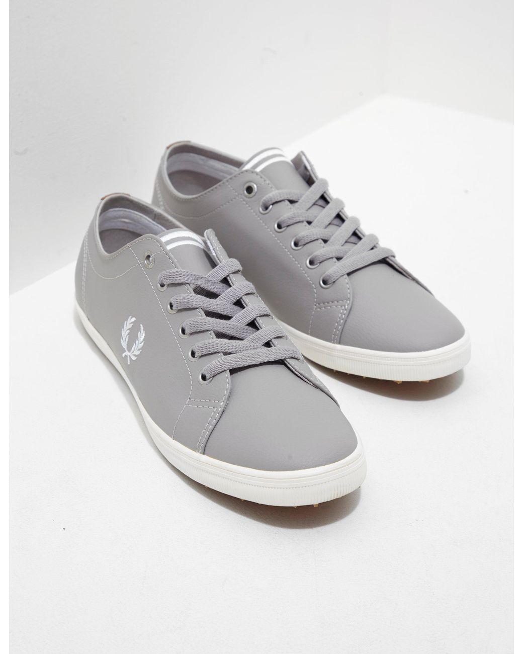 Fred Perry Mens Kingston Leather Grey in Gray for Men | Lyst
