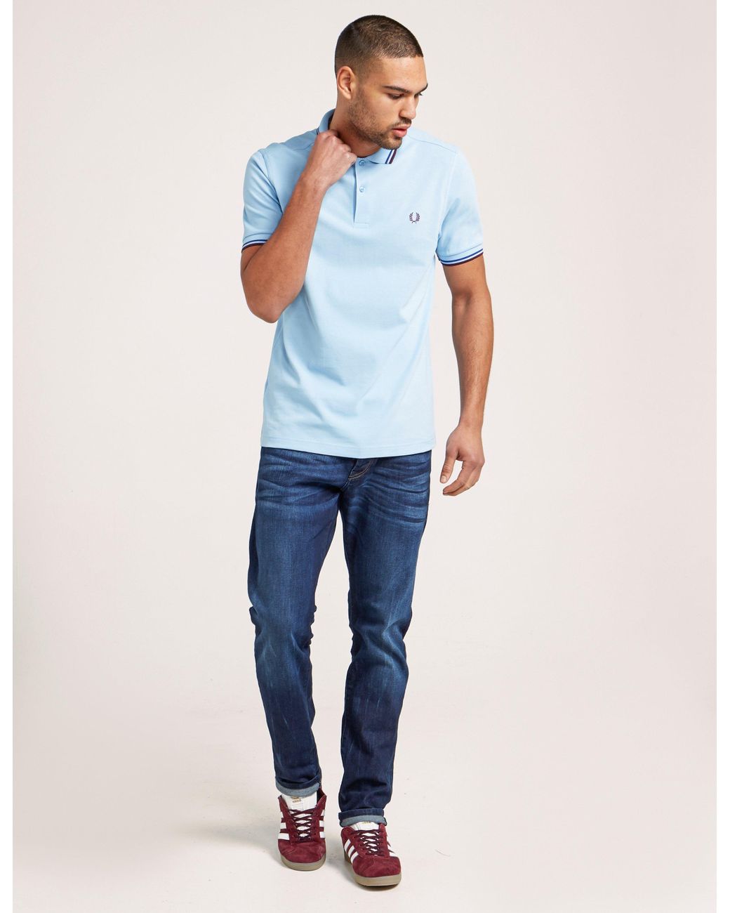 Short Sleeve Polo Shirt Sky Blue 