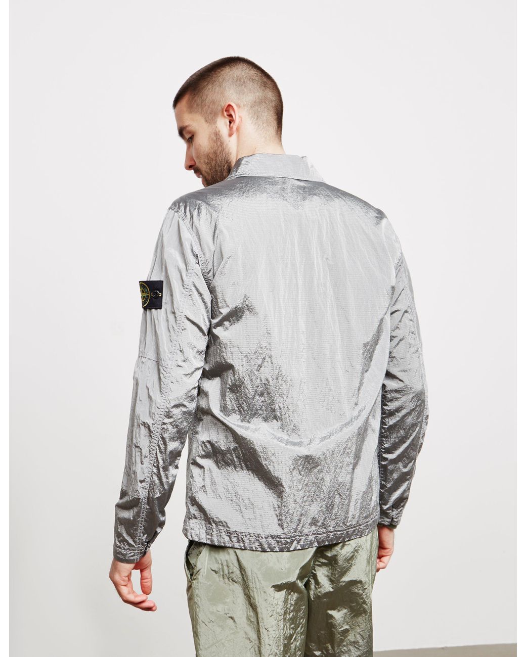 Stone Island Nylon Metal Overshirt Grey in Gray for Men | Lyst