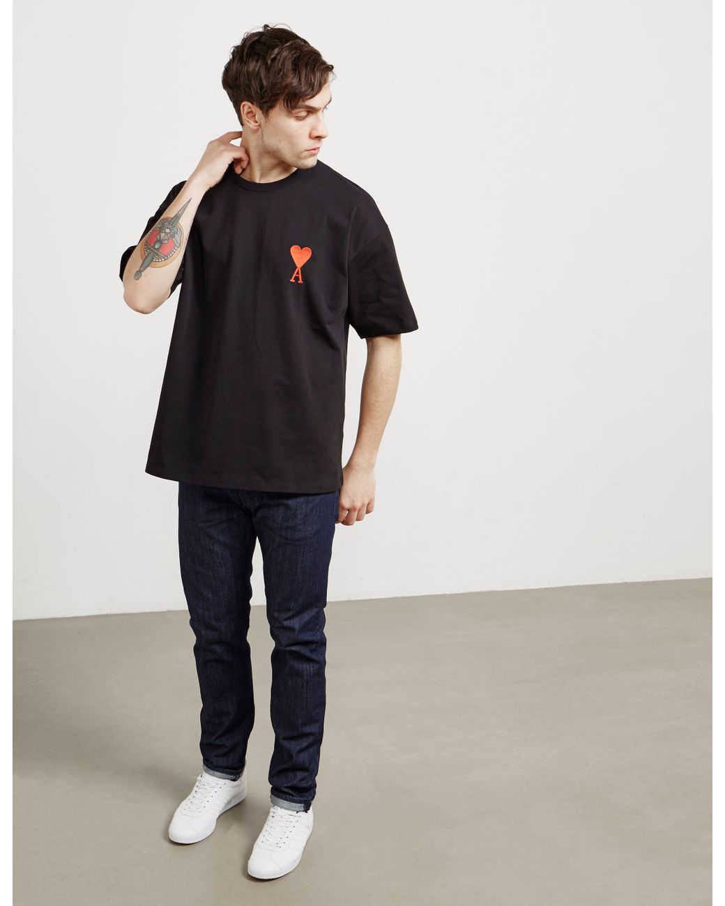 AMI Mens Big Heart Short Sleeve T-shirt 