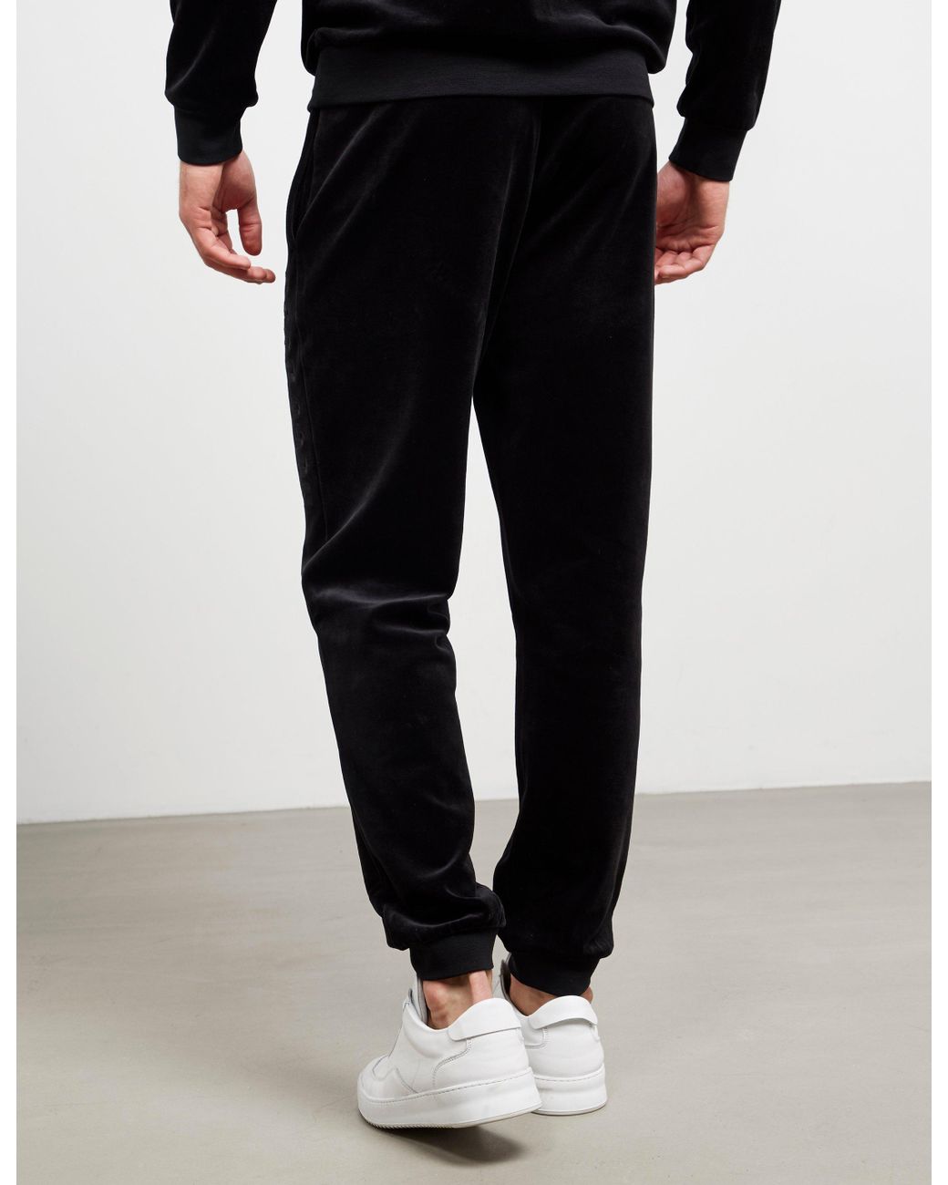 boss velour cuffed track pants