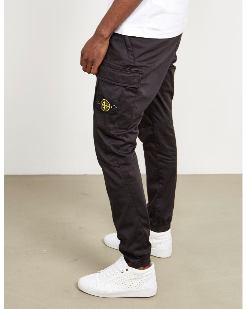 Stone Island Mens Garment Dyed Cargo Pants Black for Men | Lyst