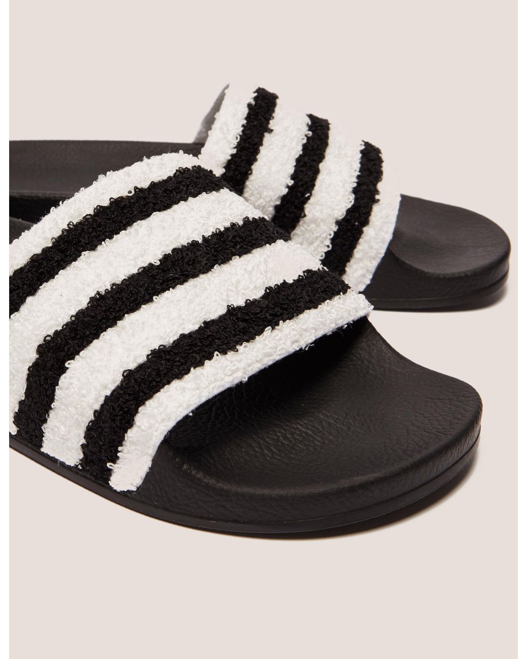 adidas Originals Rubber Adilette Towel Slides in Black/White (Black) for  Men | Lyst