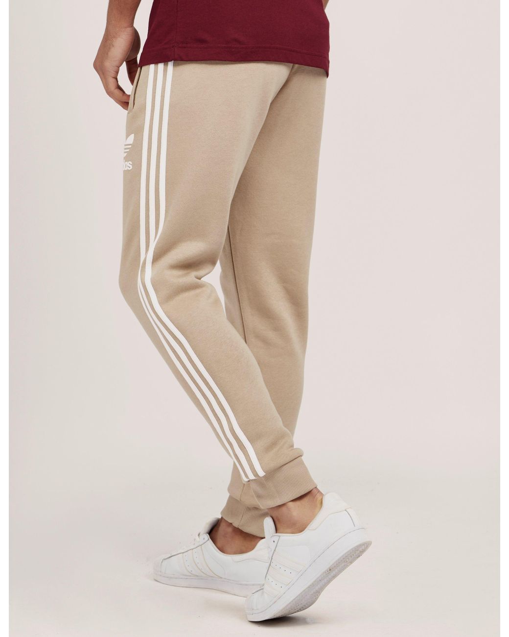 adidas Originals Fleece Mens California Cuffed Track Pants Stone/white for  Men | Lyst