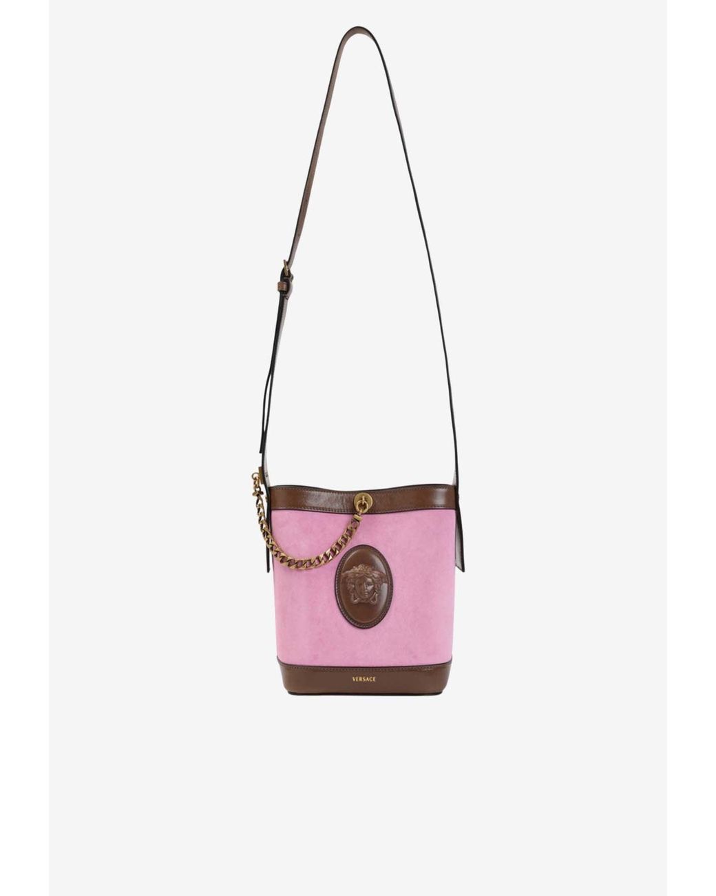 Versace White Mini Pivot Bucket Bag