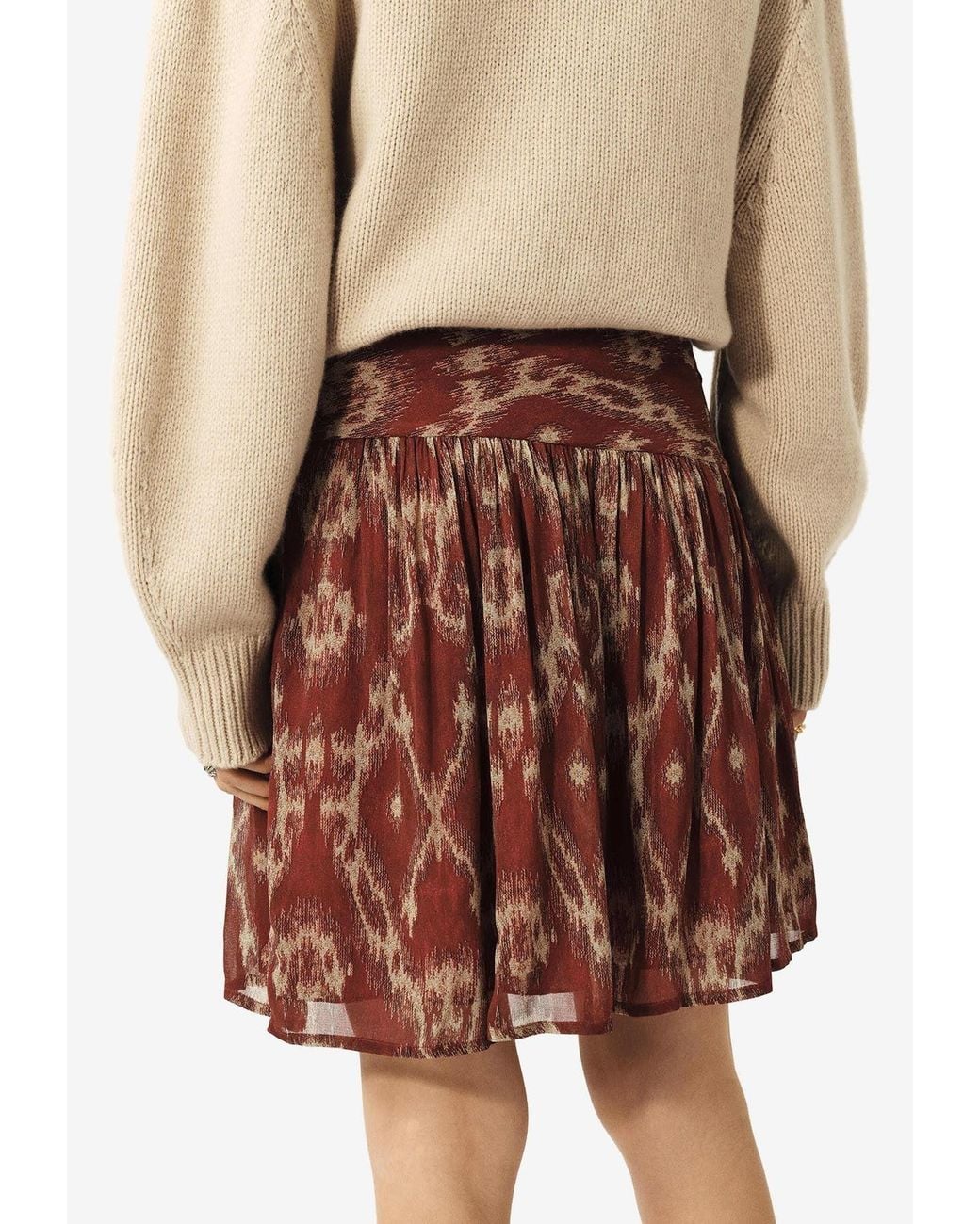 Ba&sh Brown Mina Printed Mini Skirt
