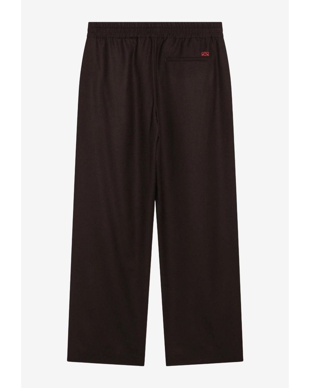 Loewe Black Drawstring Wide-Leg Wool Pants for men