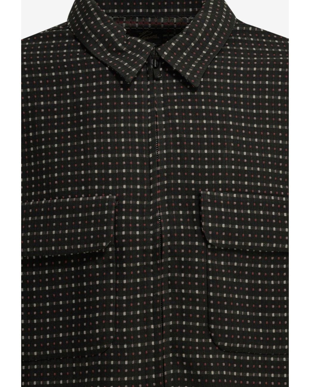 Needles Black Dobby Square Lightweight Jacket for men