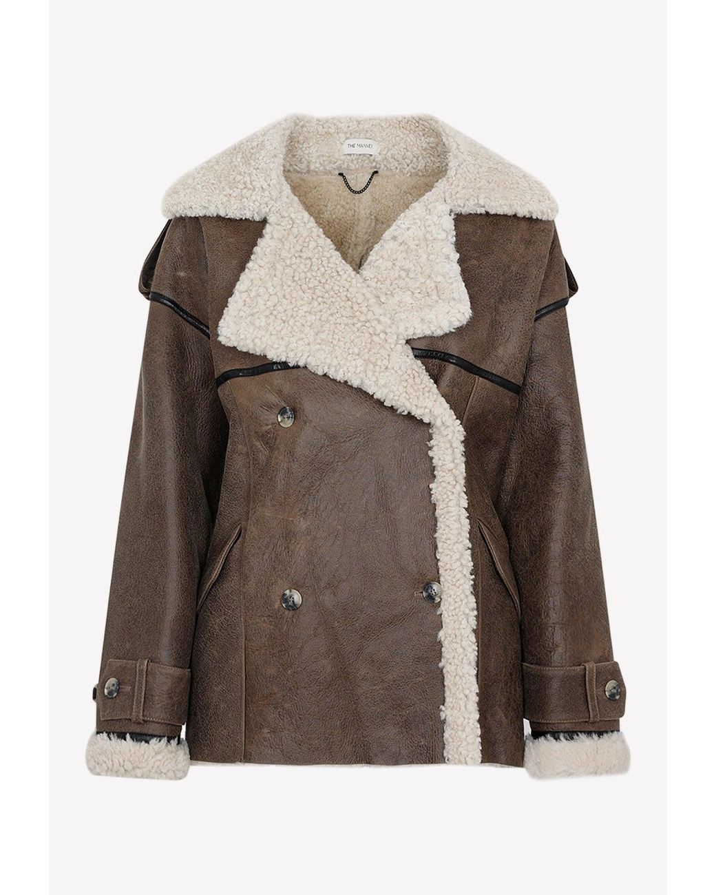 The Mannei Jordan Leather Short Coat in Brown | Lyst
