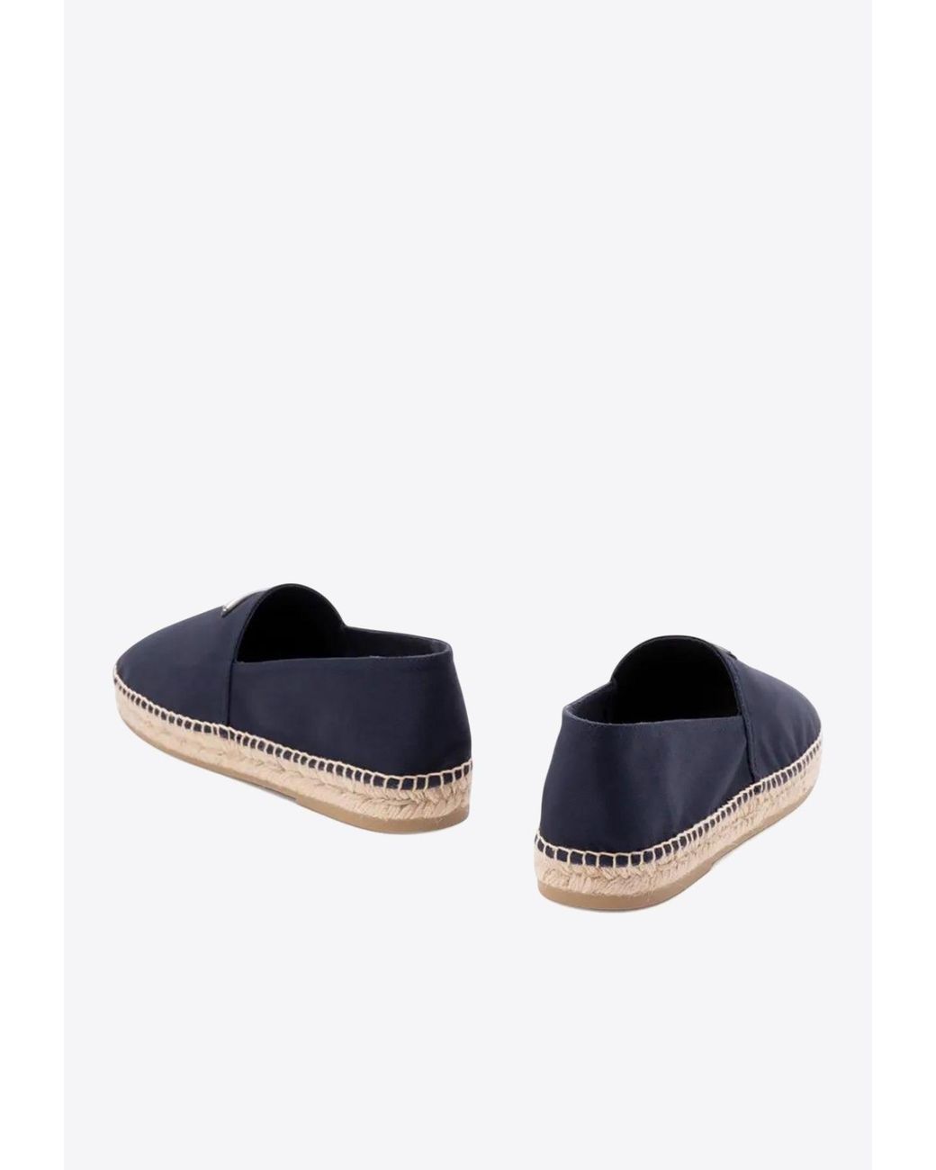 Prada Blue Triangle Logo Canvas Espadrilles for men