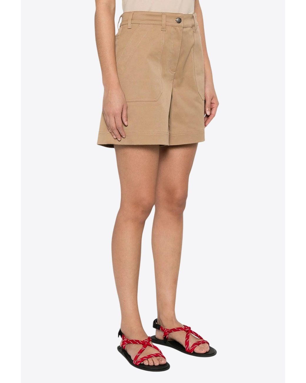 Moncler White Logo Patch Mini Shorts