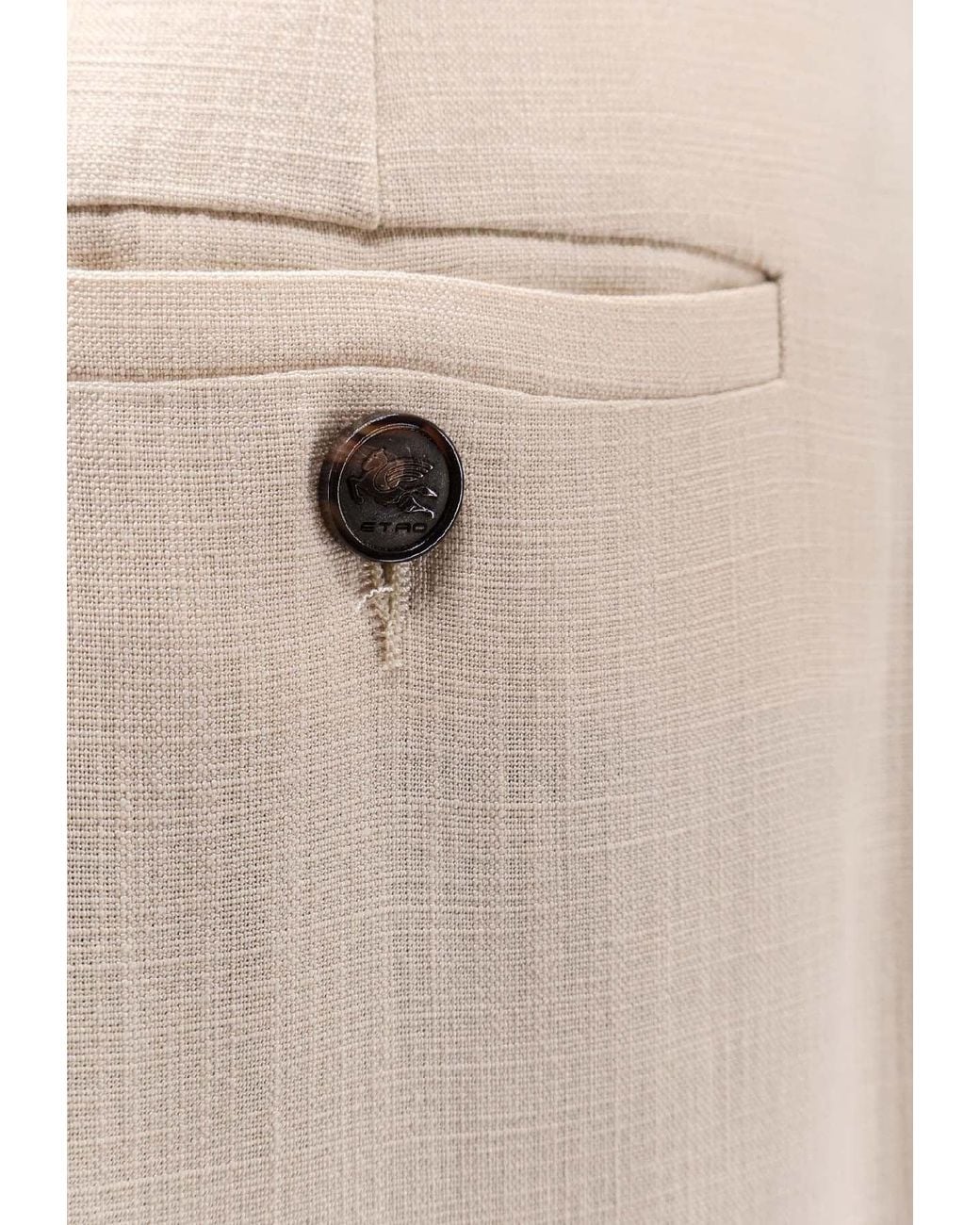 Etro Natural Straight-Leg Tailored Pants