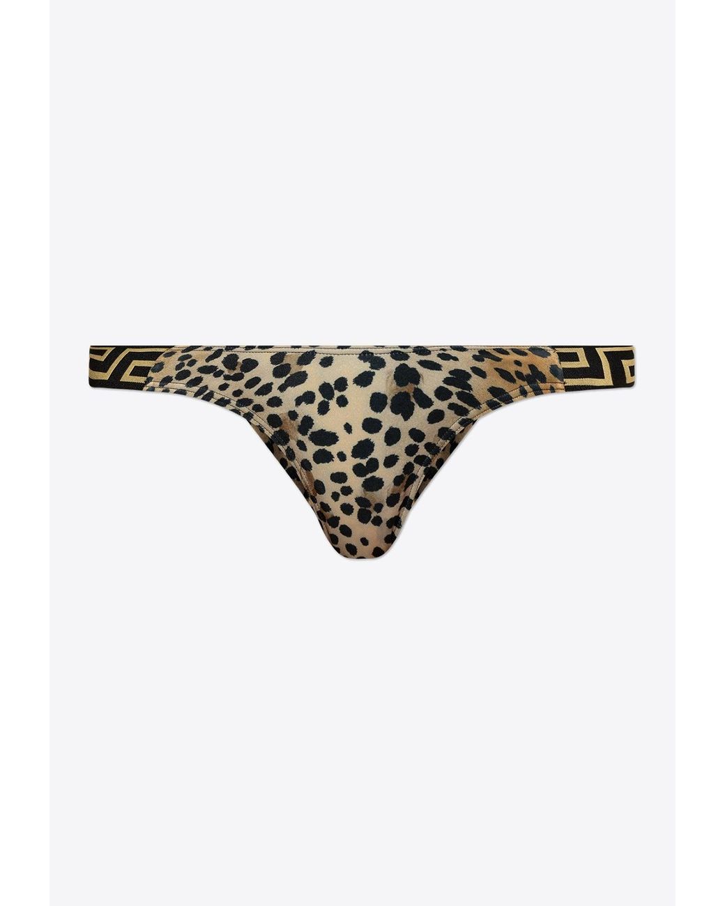 Versace Natural Leopard Print Bikini Bottom