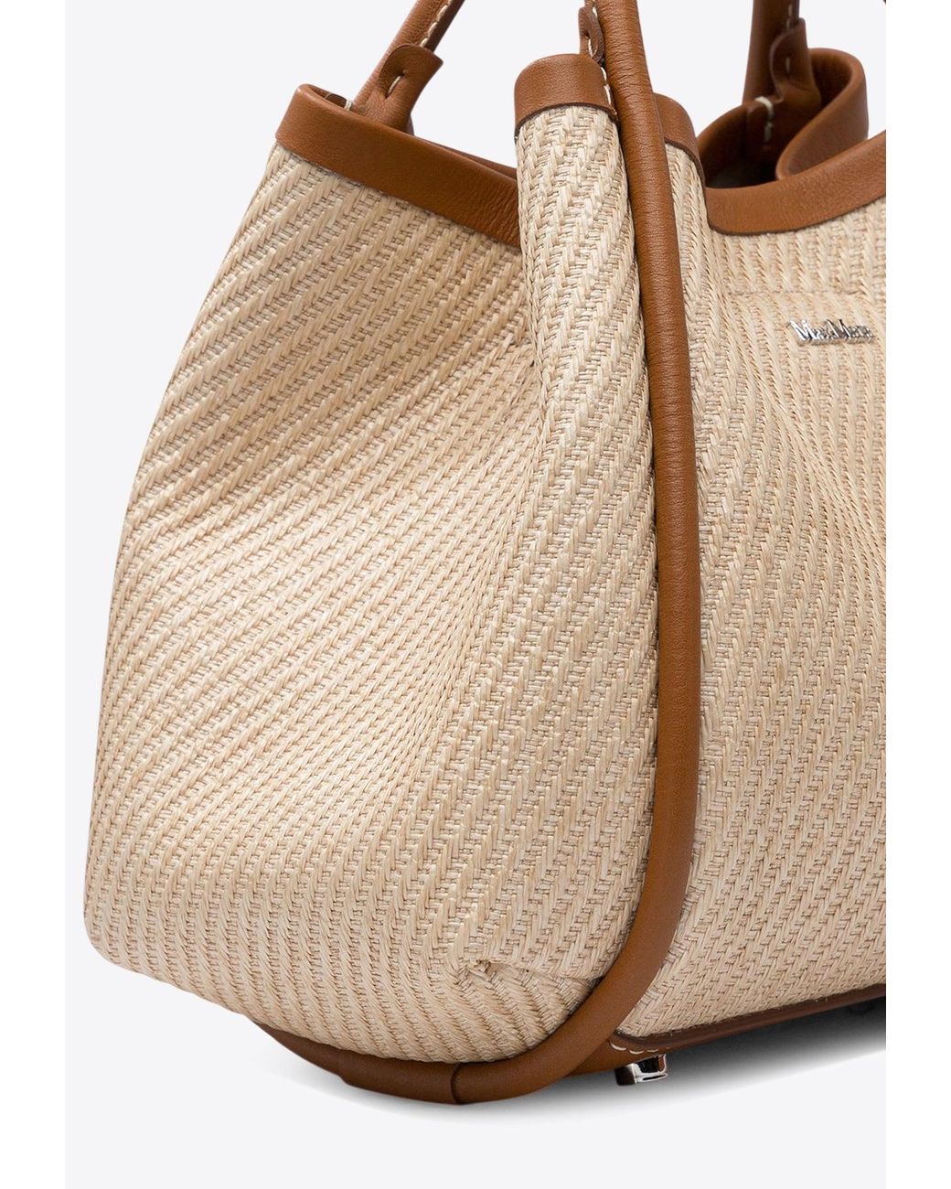 Max Mara Summer Marine xsバッグ Max Mara Xs Summer Marine Top Handle Bag in Natural | Lyst