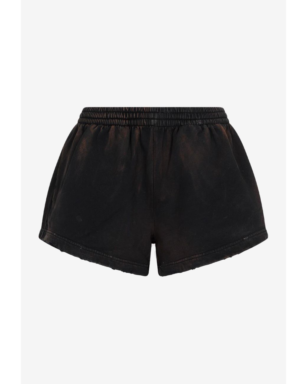 Balenciaga Distressed Mini Shorts in Black | Lyst