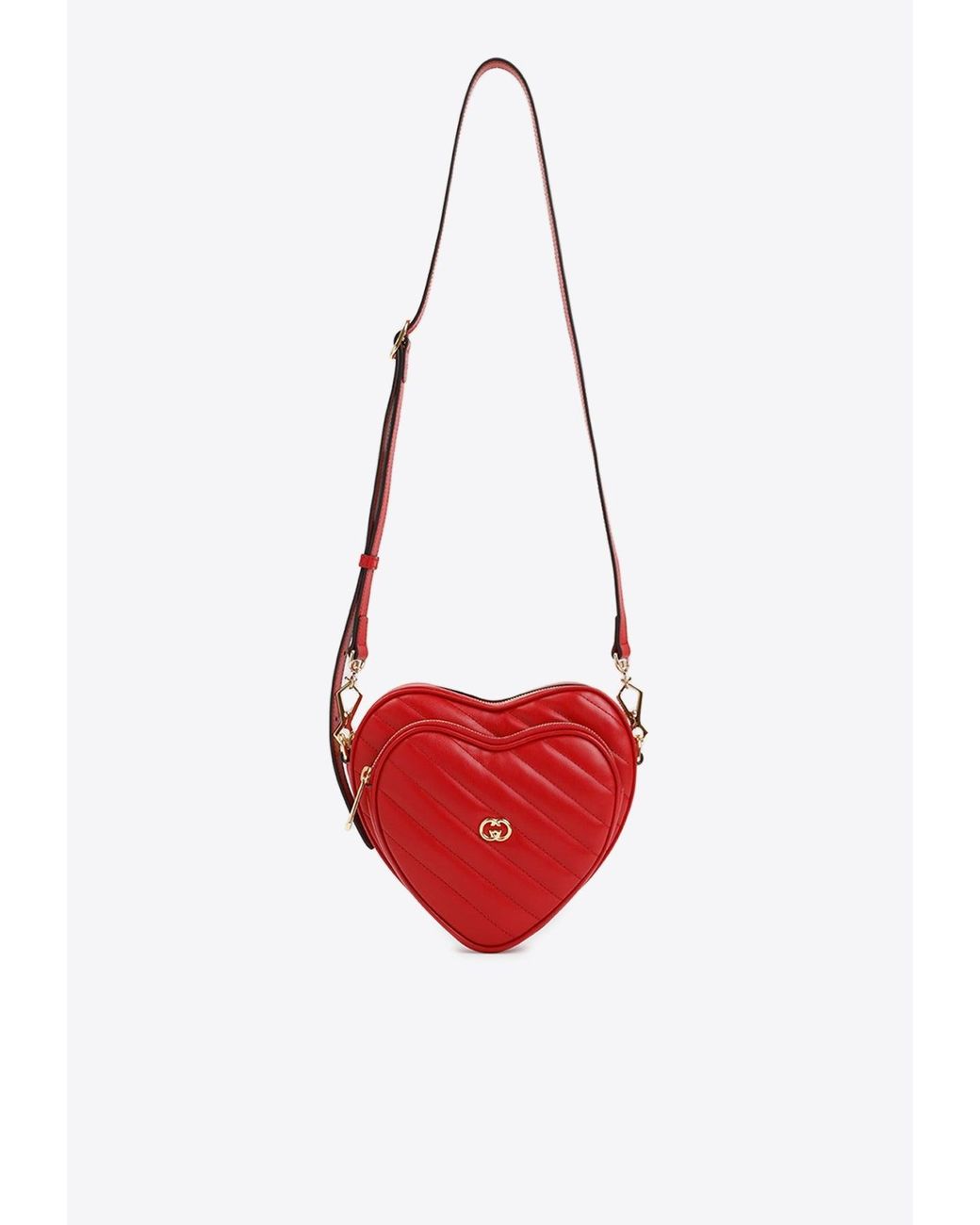 Gucci Interlocking Logo Heartshaped Bag in Red Lyst