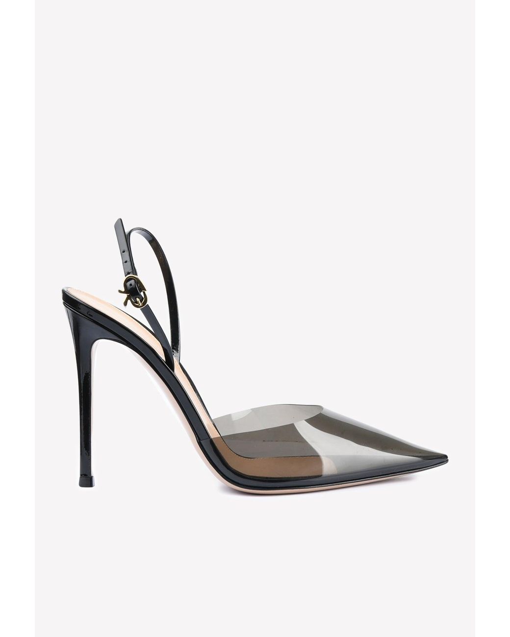 Gianvito Rossi Ribbon D'orsay 105 Slingback Plexi Pumps in Black Lyst UK