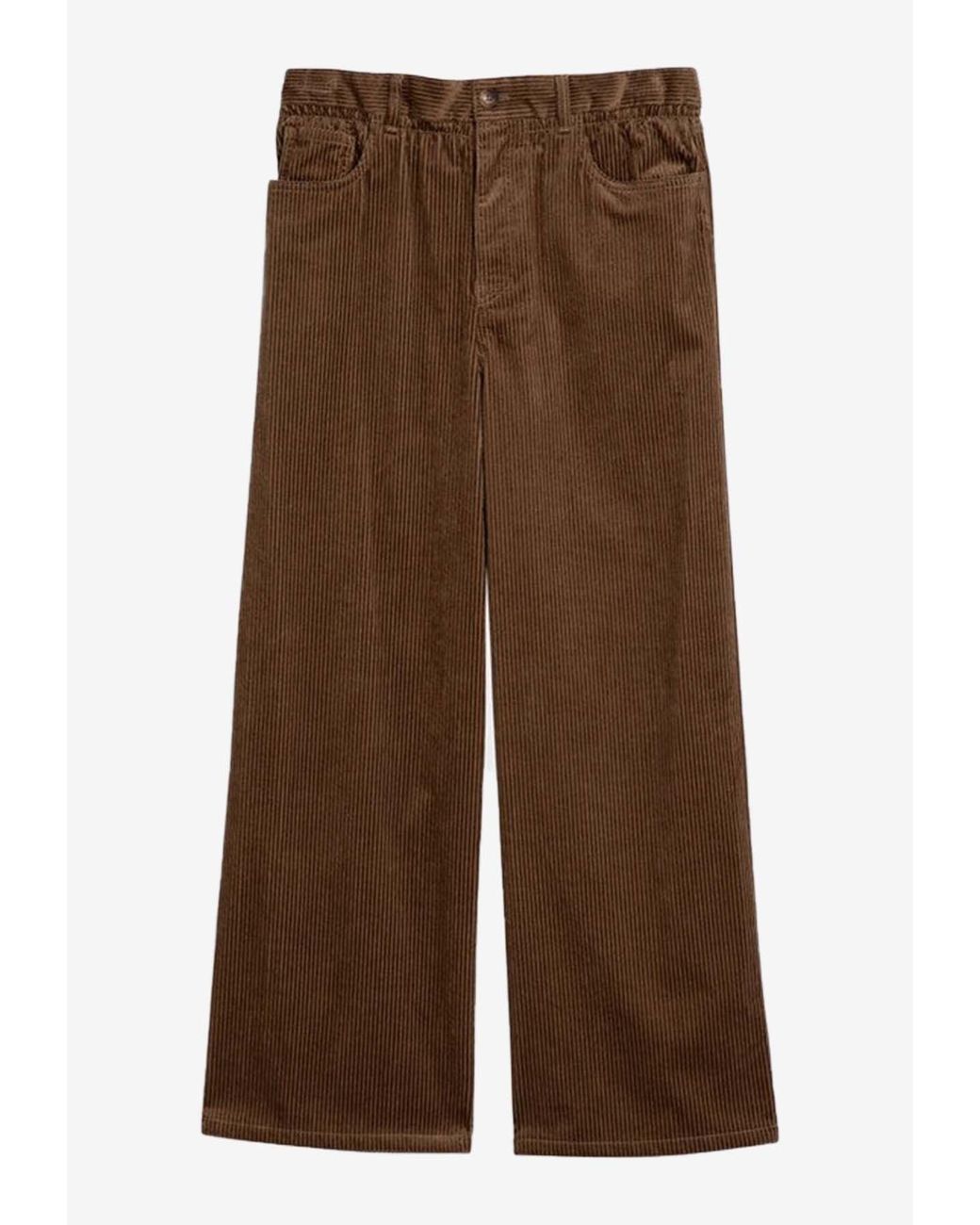 パンツ Miu Miu Camel Corduroy Pant Miu Miu Camel Wide-Leg Corduroy Trousers | Fashion Clinic