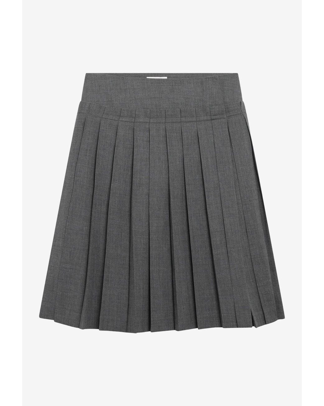 AMI Gray Mini Pleated Skirt
