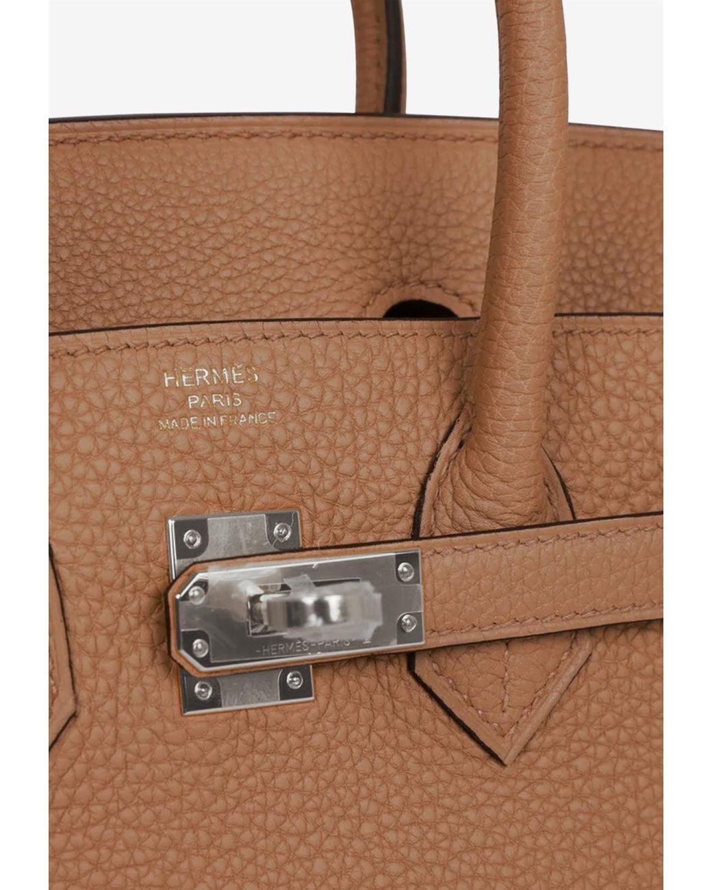 Hermes Birkin 25 Bag Chai Palladium Hardware Clemence Leather