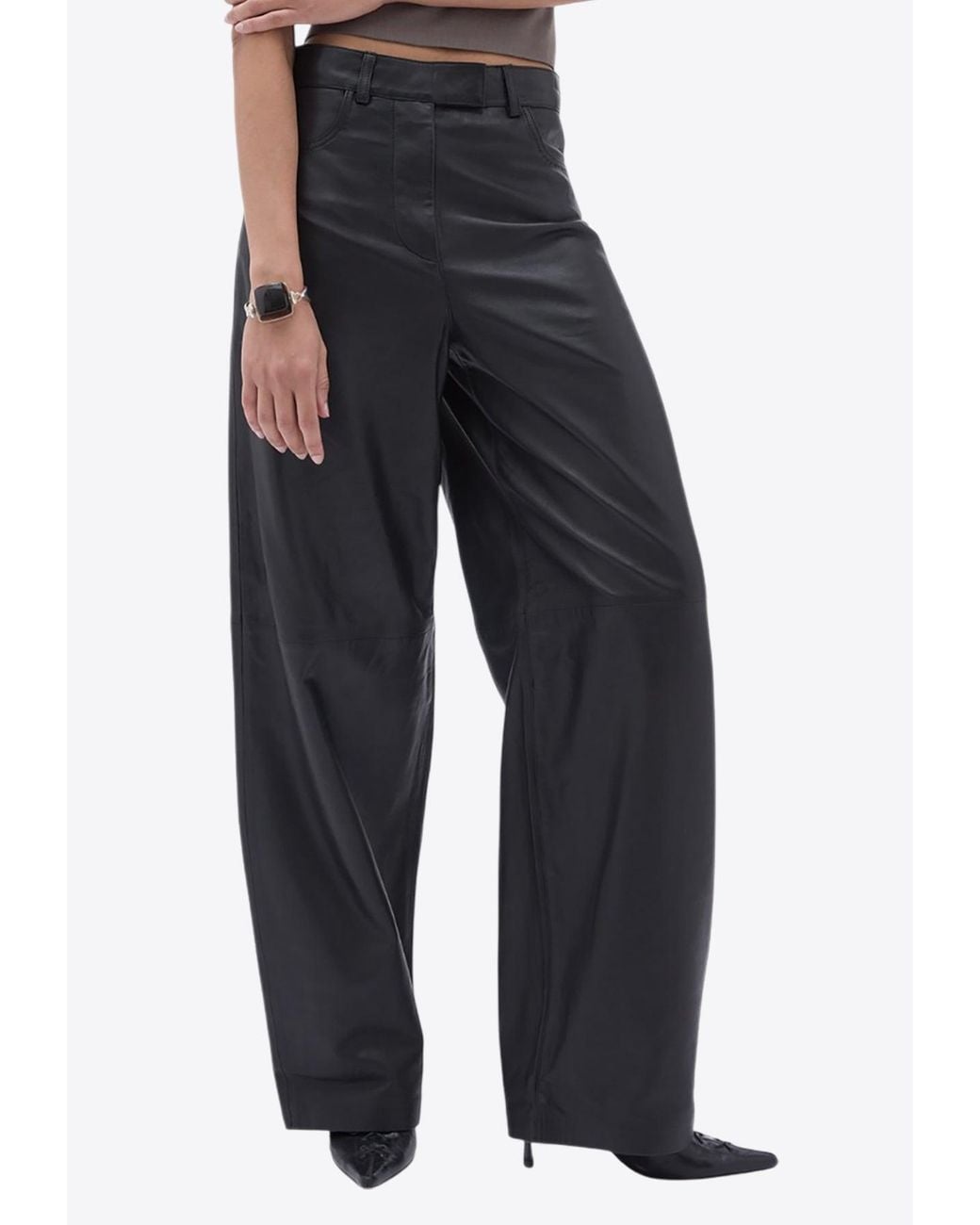 Remain Blue Cocoon Leather Pants