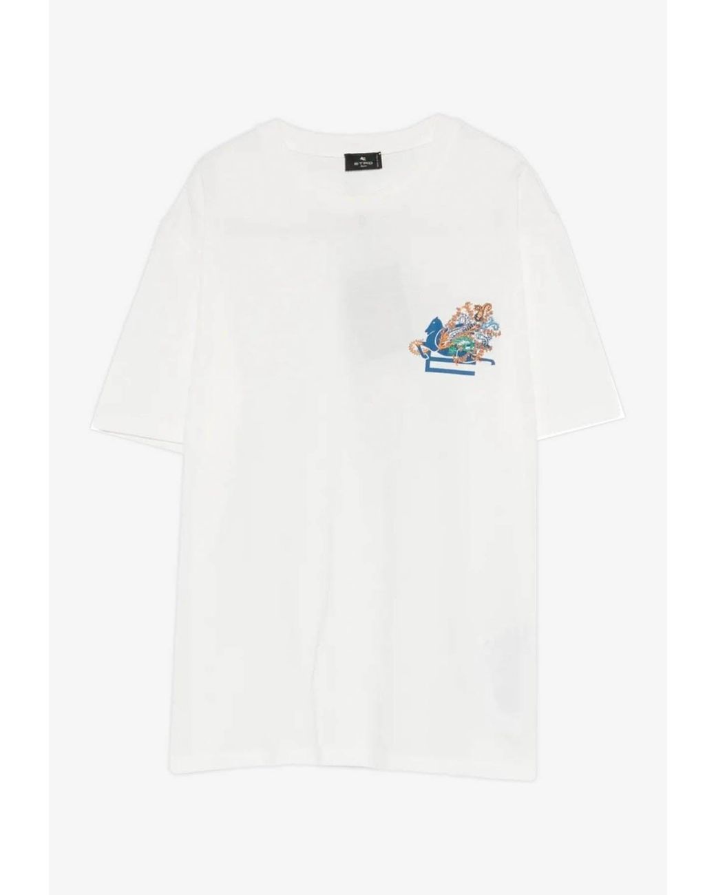 Etro White Pegaso Embroidered T-Shirt