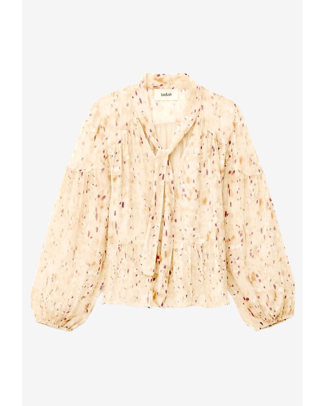 Ba&sh Natural Kamala Printed V-Neck Blouse