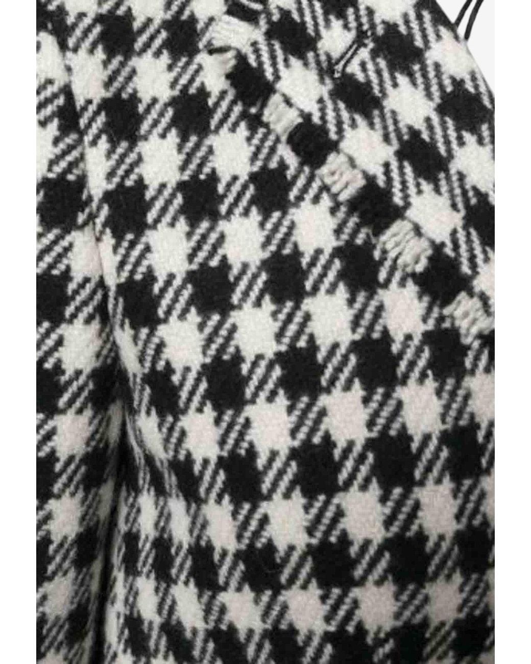 Thom Browne Black Houndstooth Cropped Blazer
