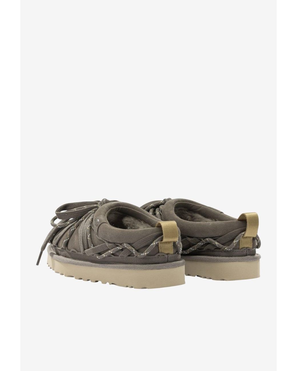 Ugg Brown Suede Slippers With Laces