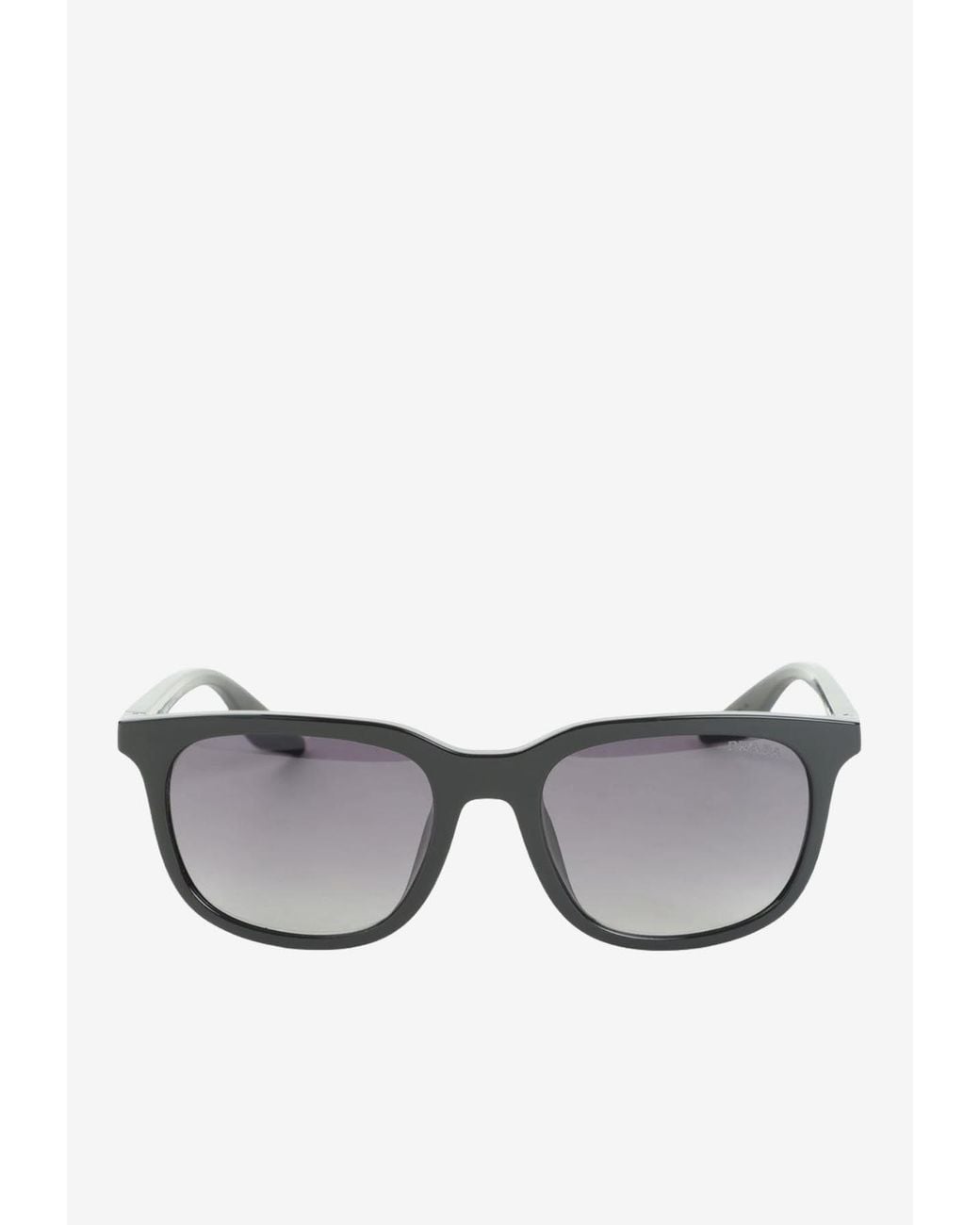 Prada Gray Linea Rossa Square-Frame Sunglasses