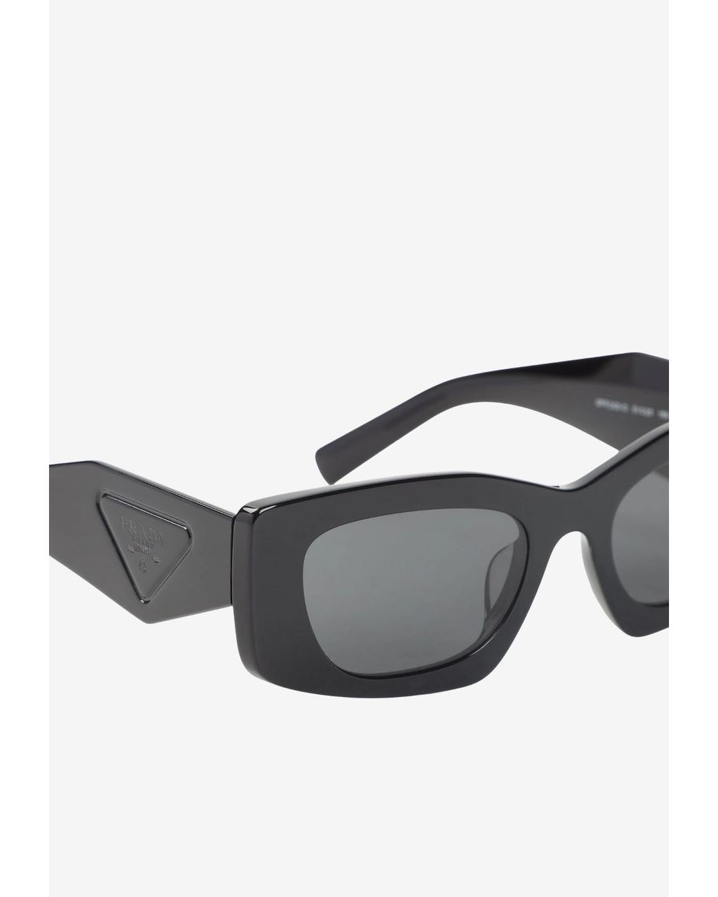 Prada Gray Triangle Logo Cat-Eye Sunglasses