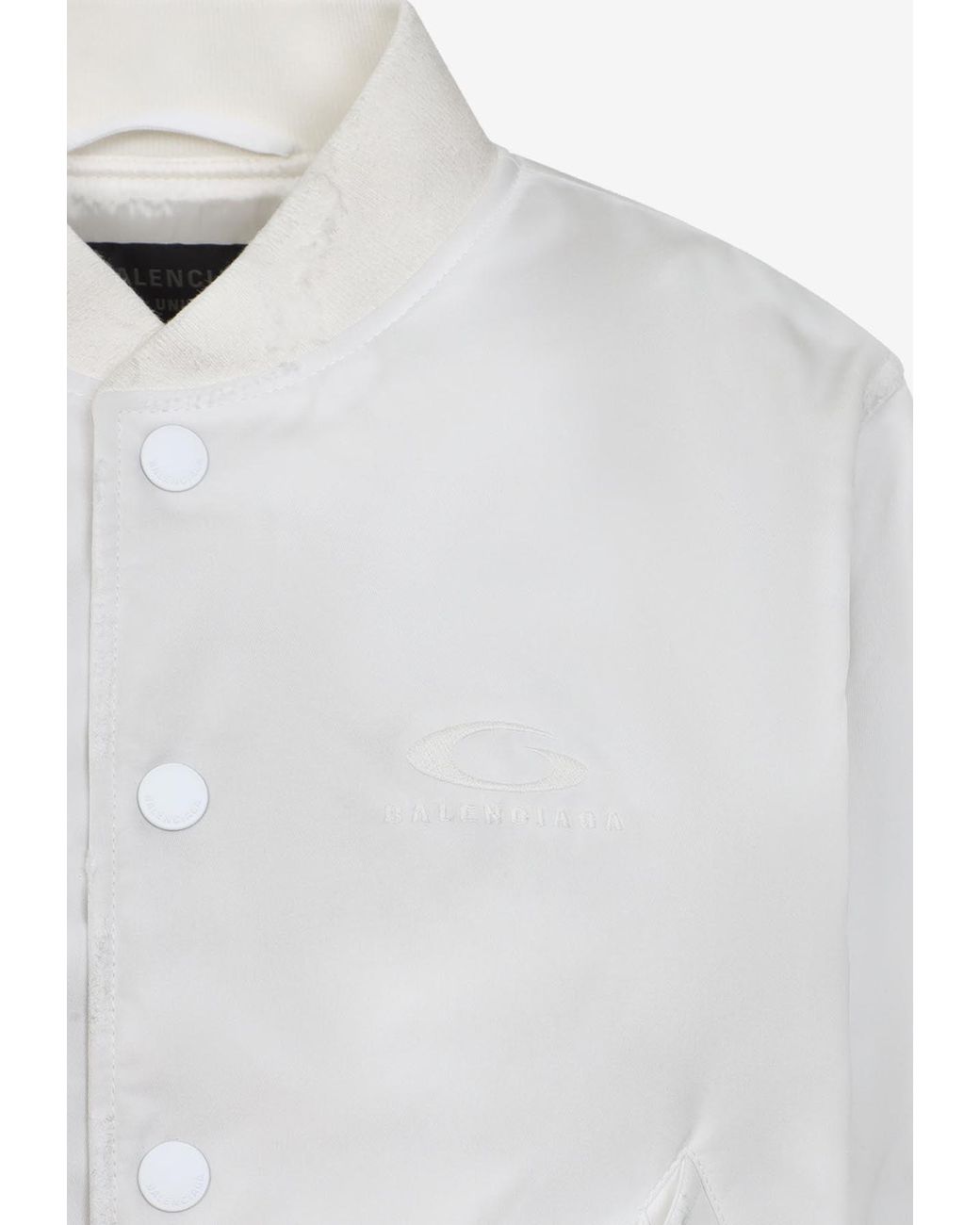 Balenciaga Shrunk Varsity Jacket in White | Lyst