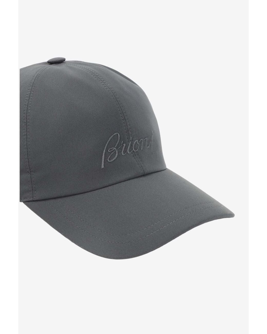 Brioni Gray Embroidered Logo Baseball Cap for men