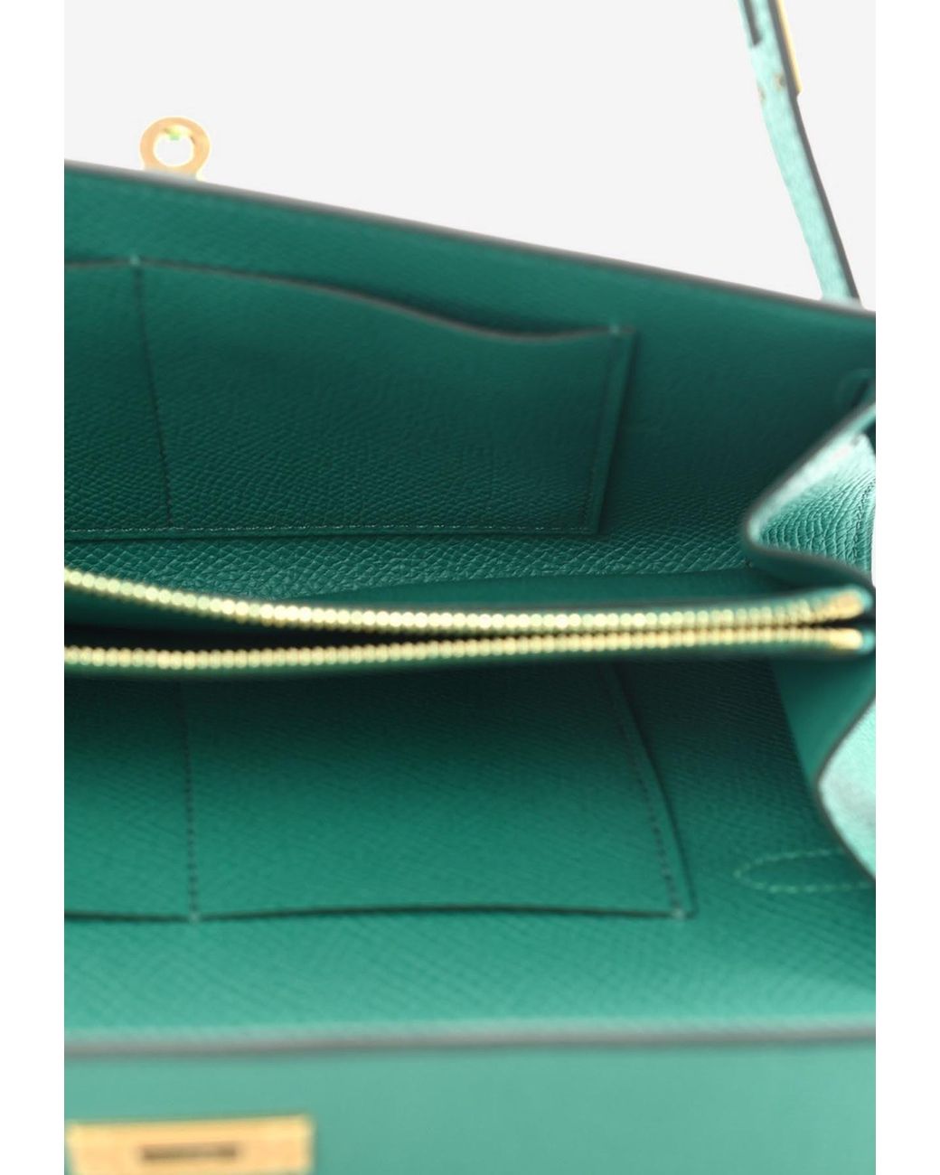 Hermes Kelly Classic Ghillies Wallet Shiny Alligator Cactus Green
