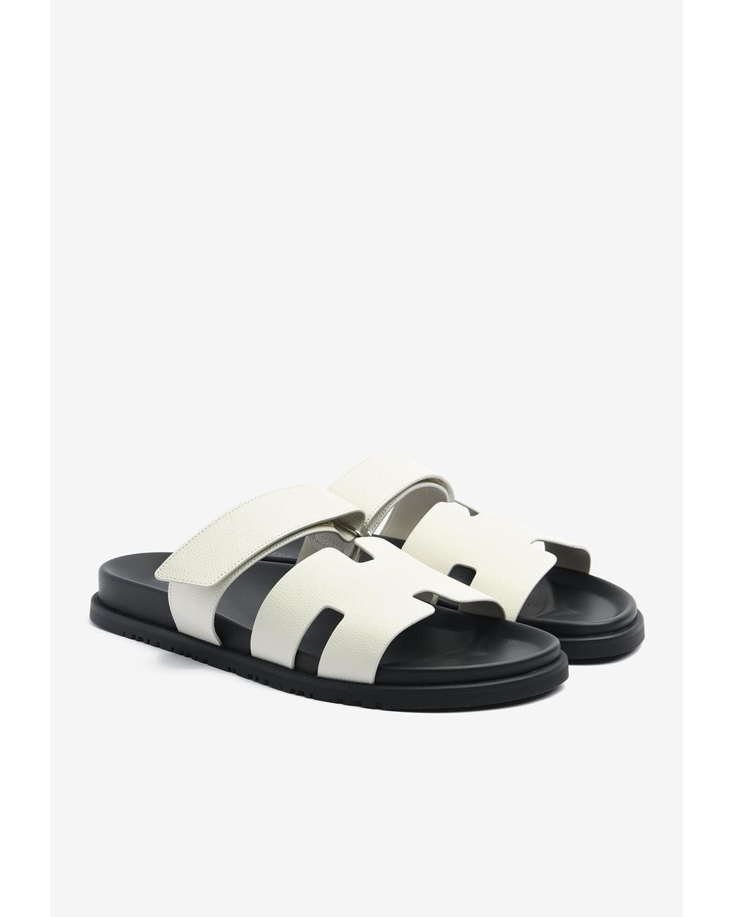 Hermès Chypre Sandals In Epsom Calfskin in White for Men | Lyst UK