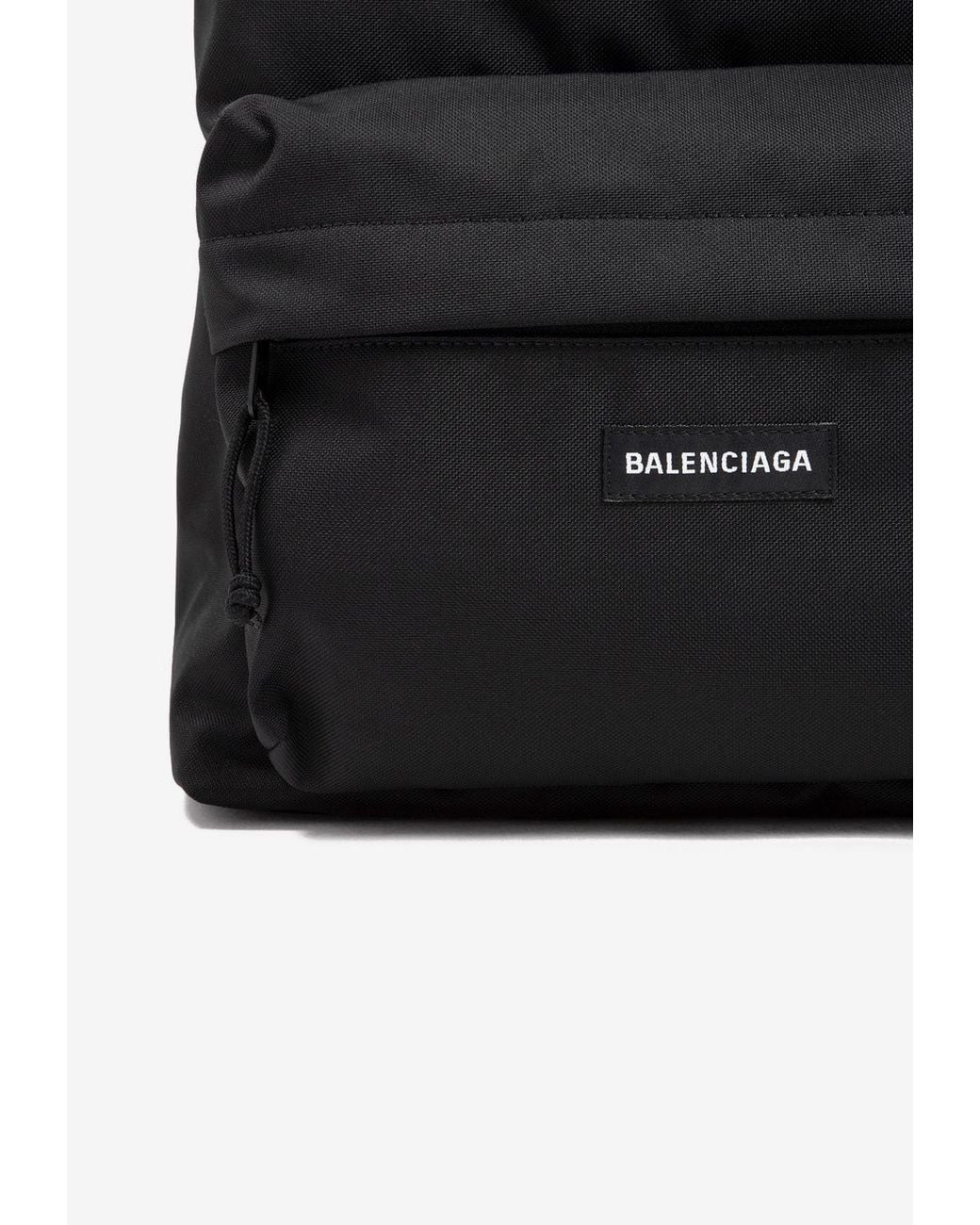 Balenciaga Black Explorer Nylon Logo Backpack for men