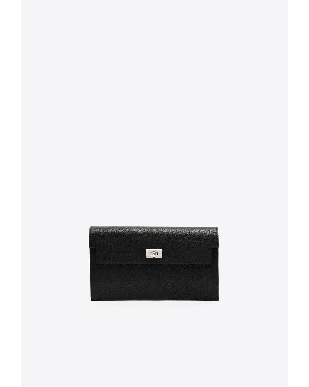 Hermès Kelly Pocket Long Wallet in Black | Lyst