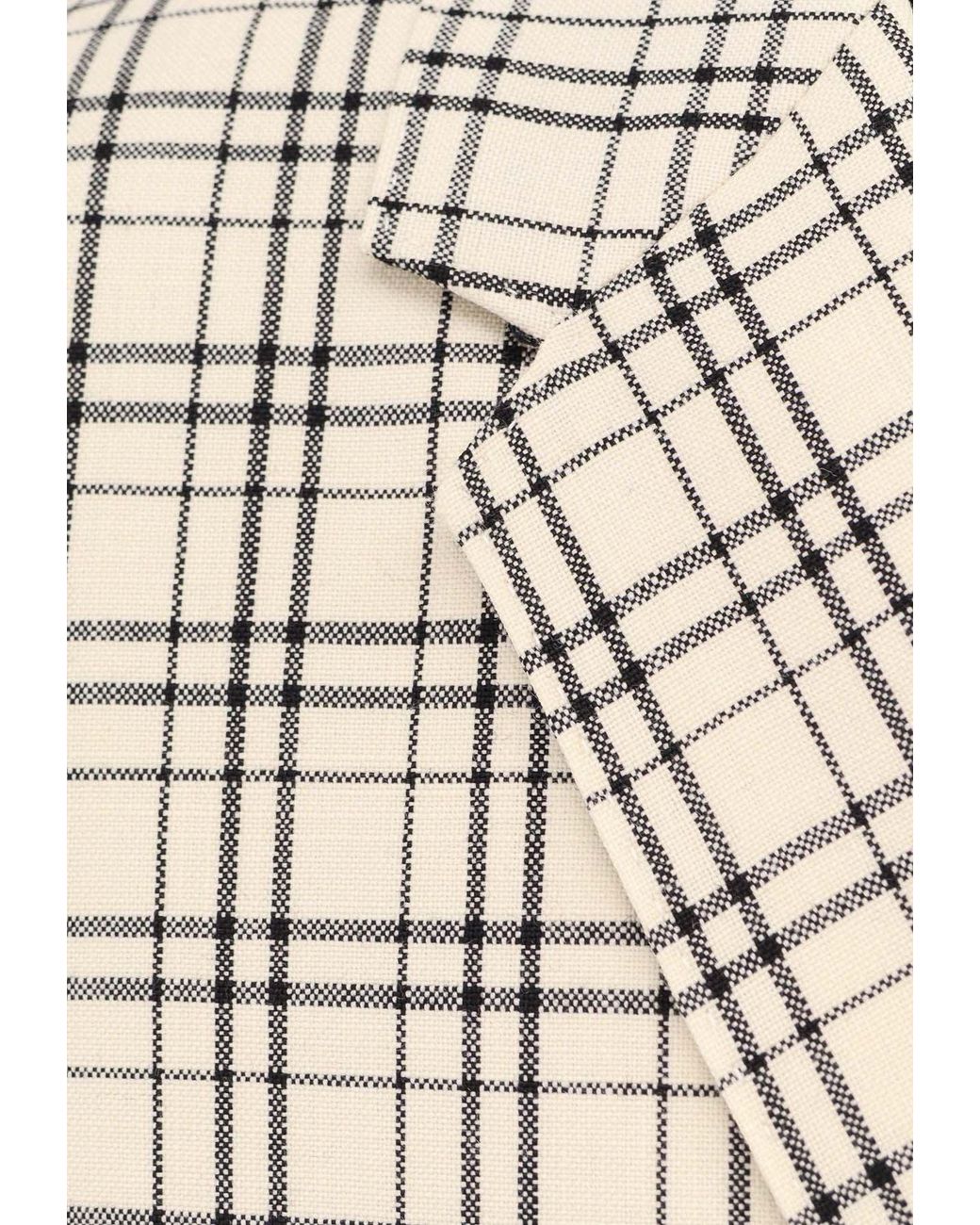 AMI Natural Madras Check Single-Breasted Blazer for men