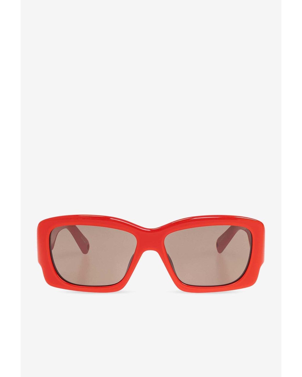 Jacquemus Red Logo Print Rectangular Sunglasses