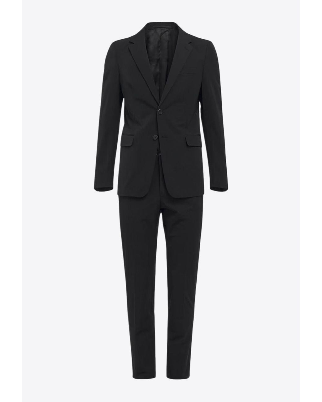 Prada Black Single-Breasted Wool-Blend Suit for men