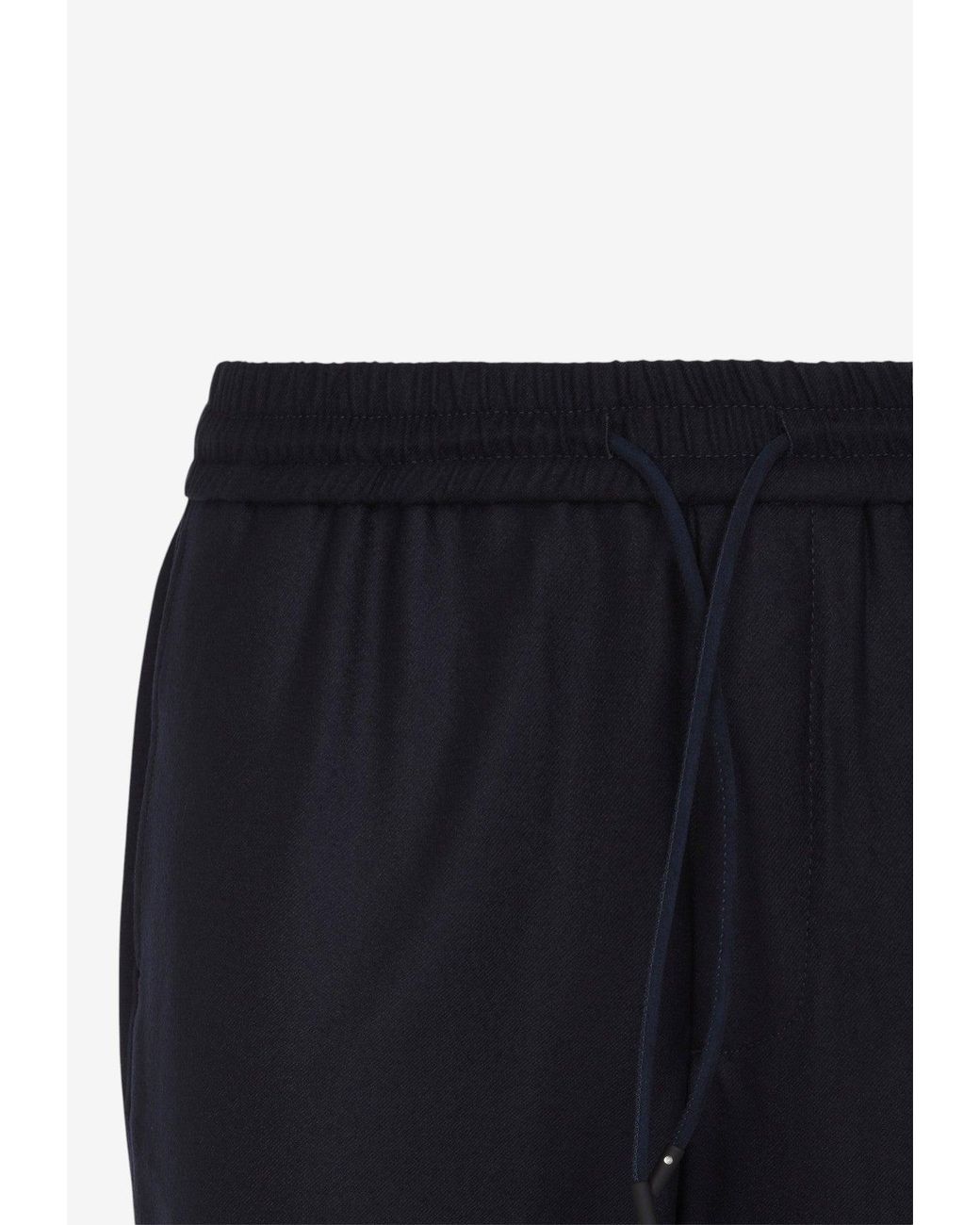 Sease Blue Mindset Wool Drawstring Pants for men